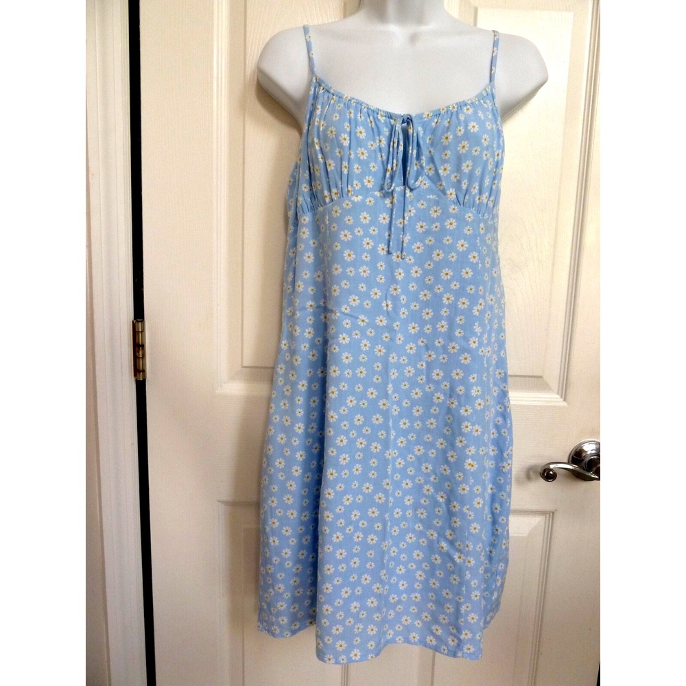 Aeropostale Blue Daisy Floral Babydoll Sundress NWT Large Prairie Strappy Knee